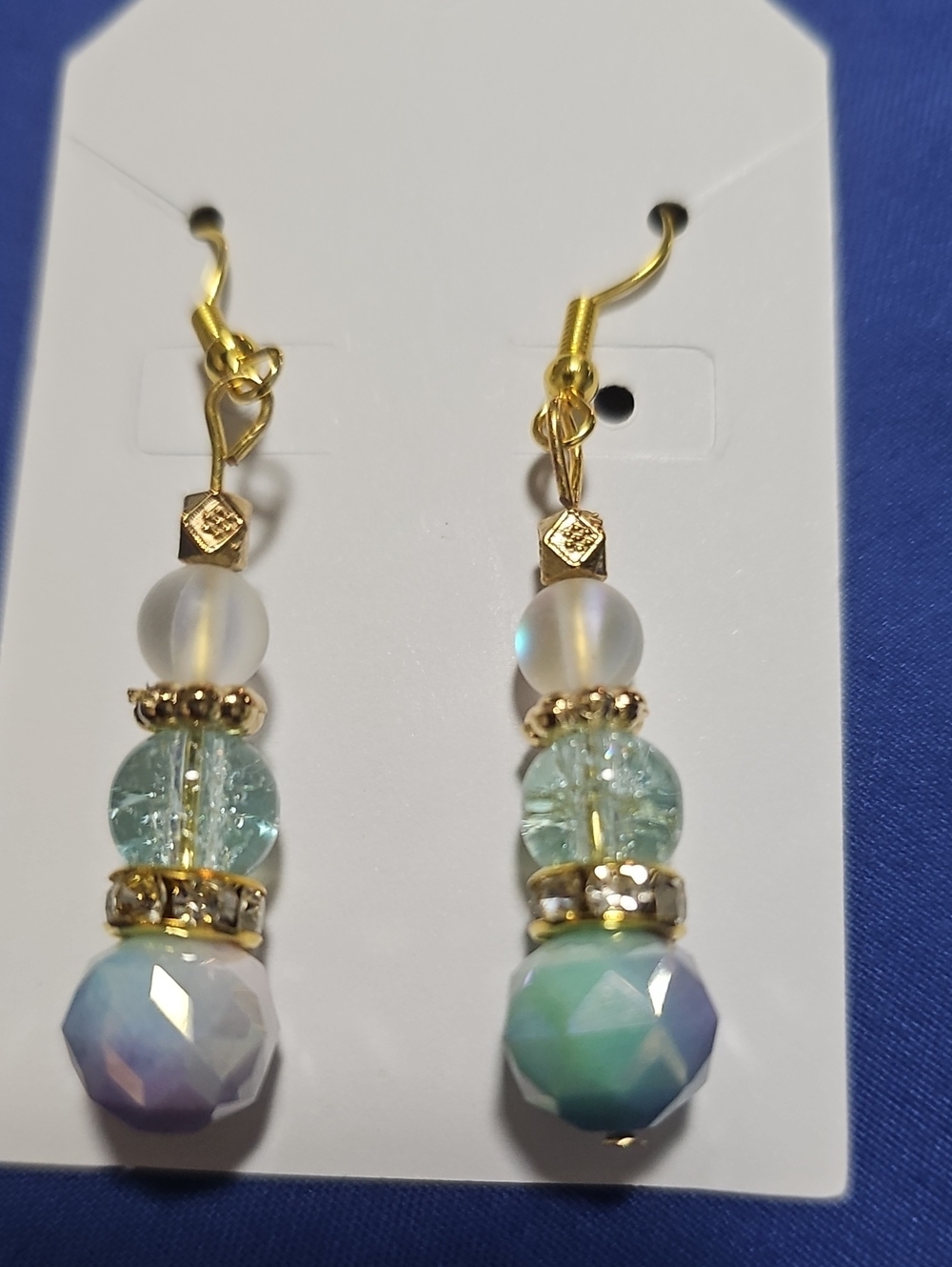 Gold-Tone Pastel Bead Drop Earrings - Gold